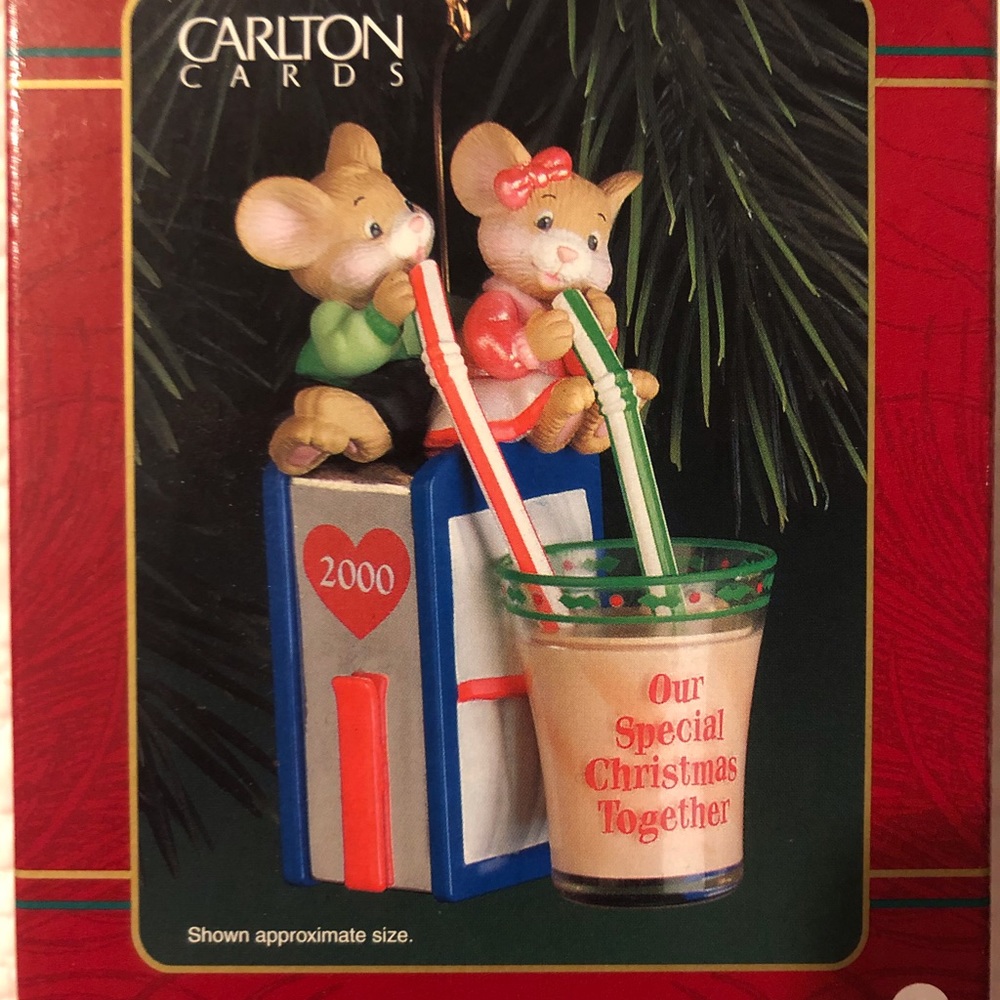 Soda Shop Mice Christmas Ornament